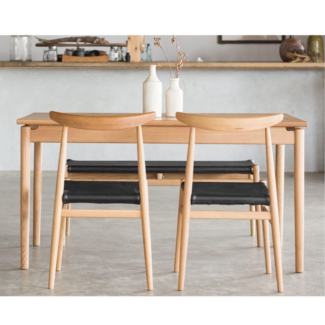 ダイニングチェア LYS(リス) オークナチュラル PVCブラックカバー