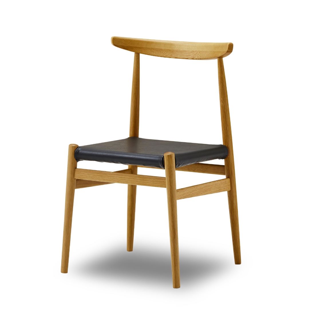ダイニングチェア LYS(リス) オークナチュラル PVCブラックカバー