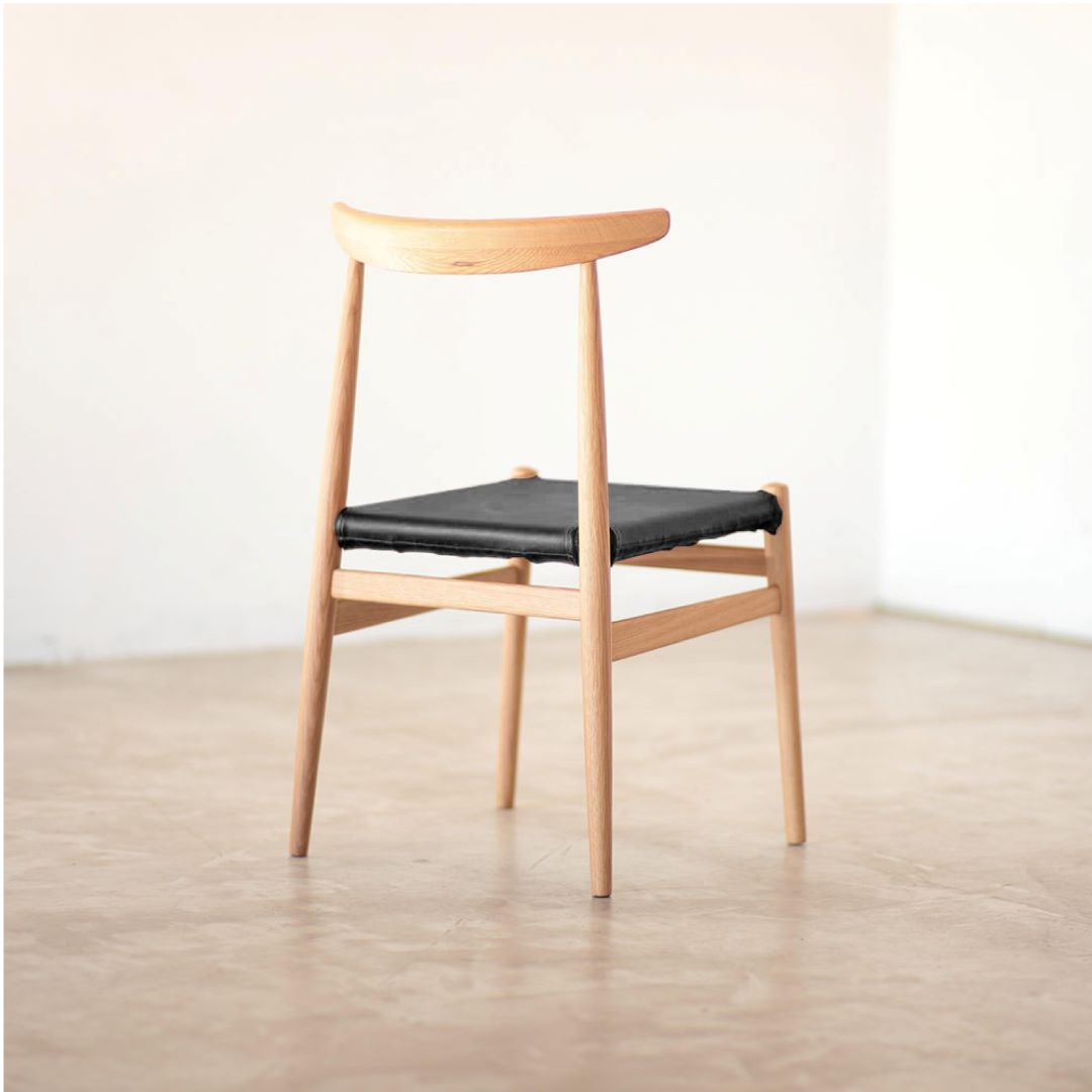 ダイニングチェア LYS(リス) オークナチュラル PVCブラックカバー