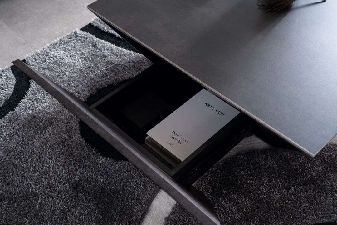 セラミック天板】リビングテーブル スプラ 引出し収納付き | テーブル