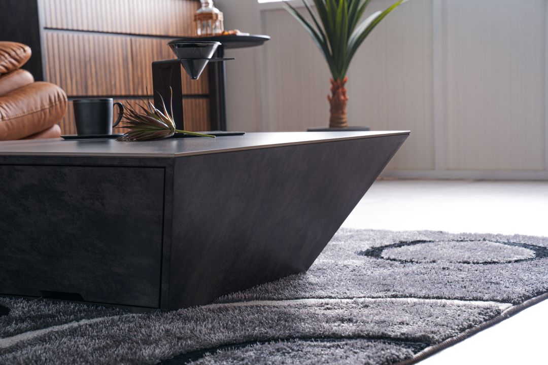 ブラックリビングテーブル セラミック天板】リビングテーブル スプラ 引出し収納付き | テーブル