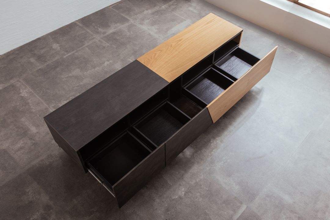 TVボード スペル セラミック&突板 2トーンカラー 幅180・220cm