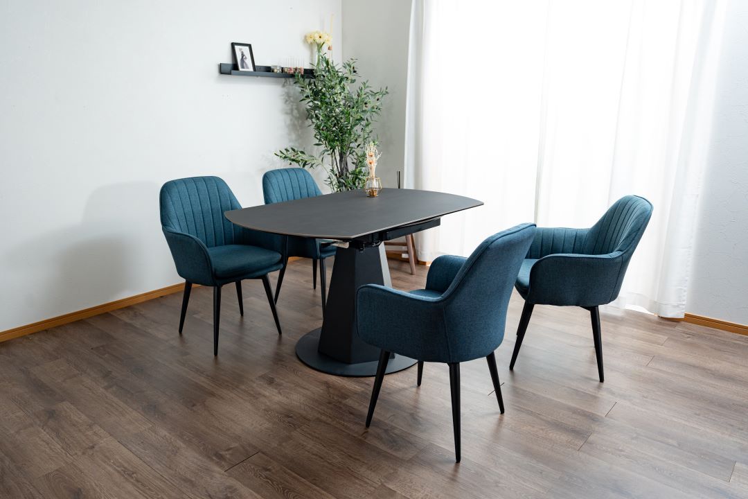 セラミック天板】変形ダイニングテーブル レバンテ 長方形型⇒正円 幅