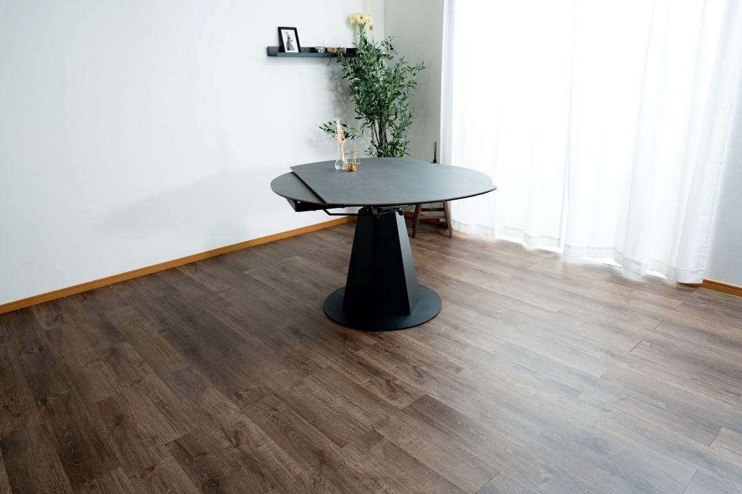 セラミック天板】変形ダイニングテーブル レバンテ 長方形型⇒正円 幅