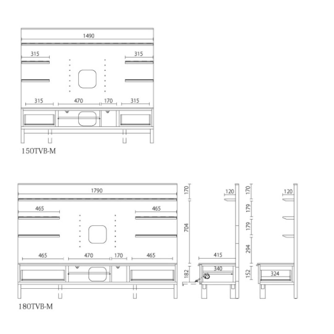 TVボード サザビー 幅150・180/高さ130cm セラミック柄