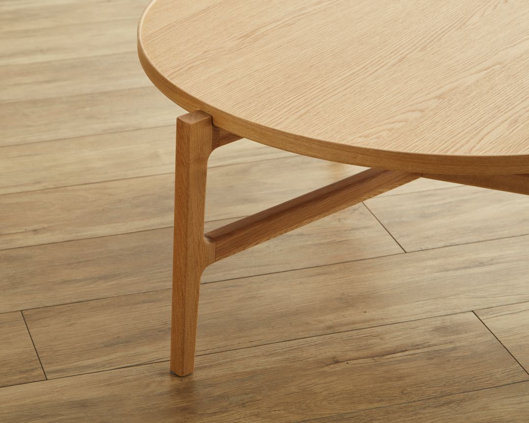 円形センターテーブル　MONE(モーネ)　オーク突板/ウォールナット突板　直径90cm/70cm