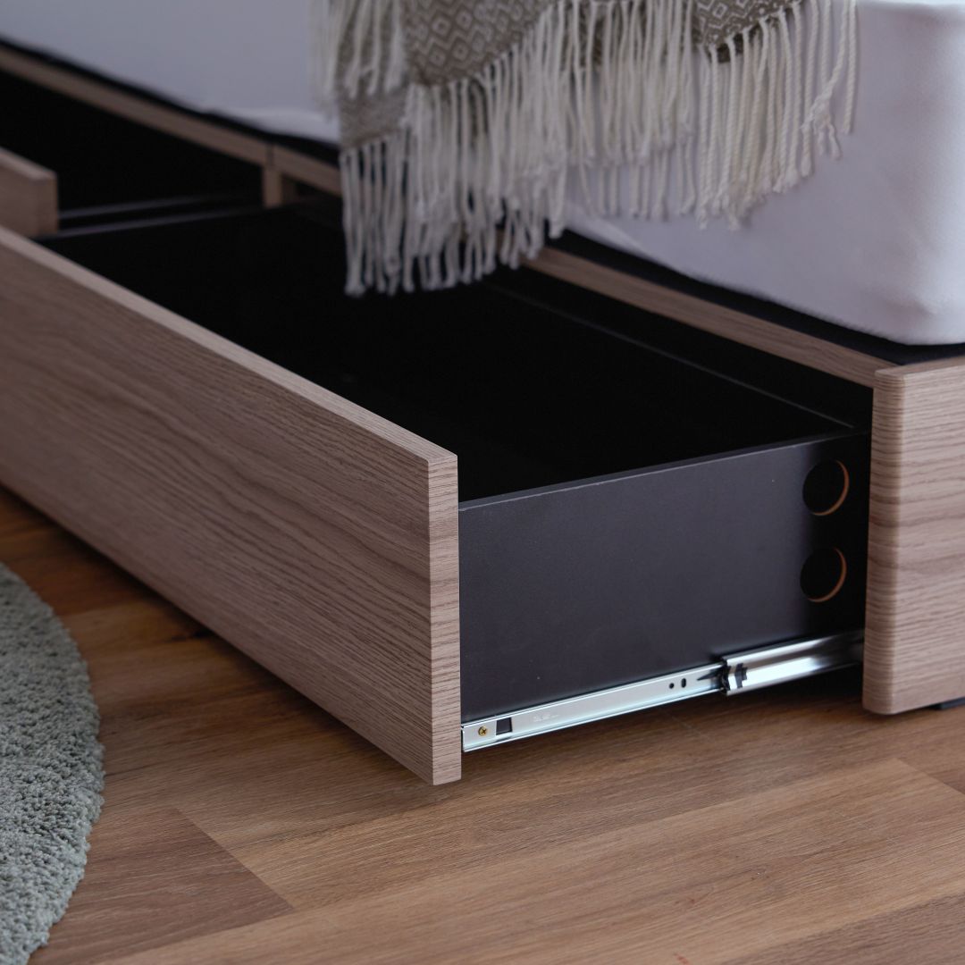 ベッドフレーム　ノーチェ　クィーンサイズ　LED照明付き　BOXタイプ　GG色/DGY色