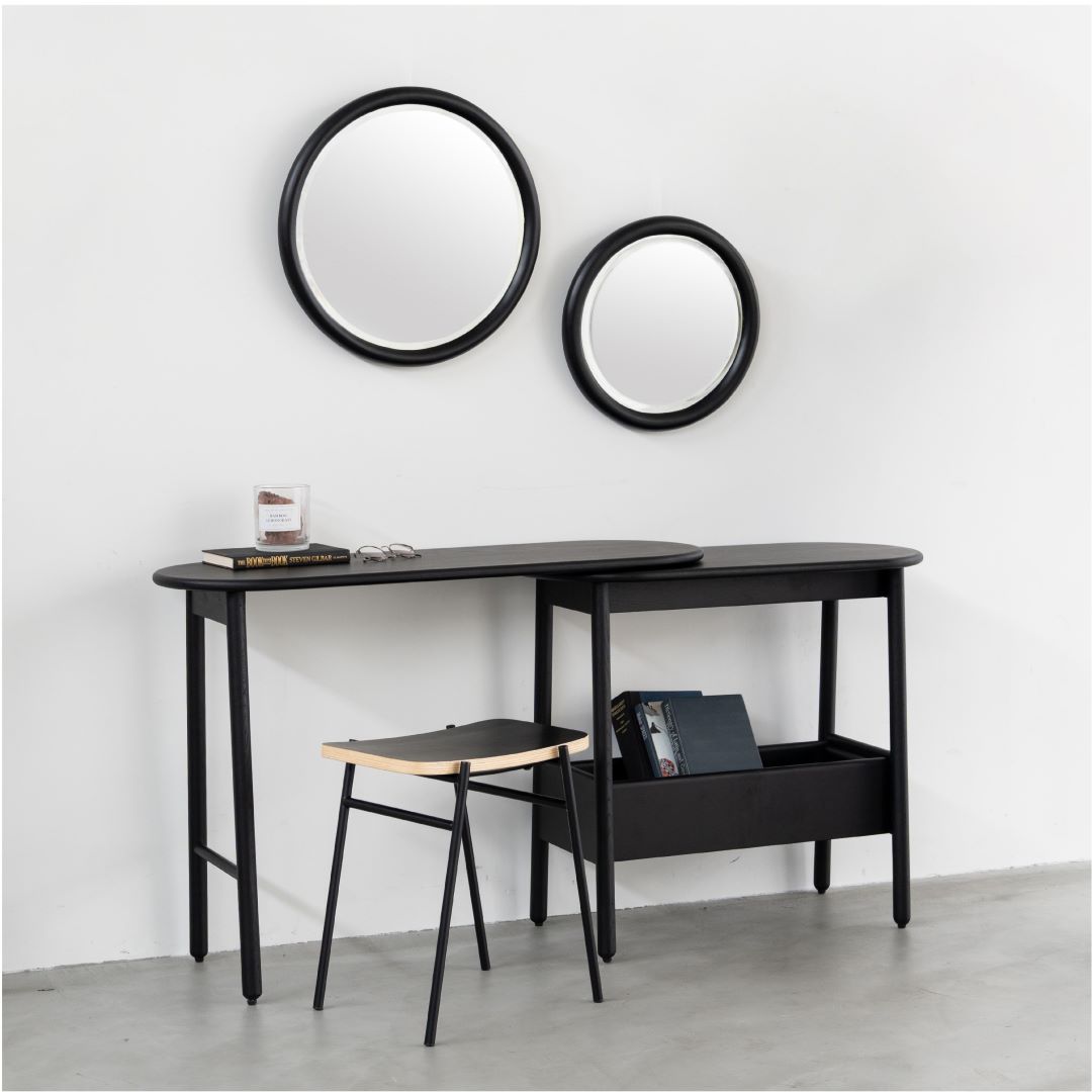 ラウンドミラー SUK(スーク) オークナチュラル・ウォールナット