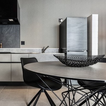 【songdreamオフィシャルショップ】【スチールグレー セラミック天板】CARLO(カルロ）円形ダイニングテーブル