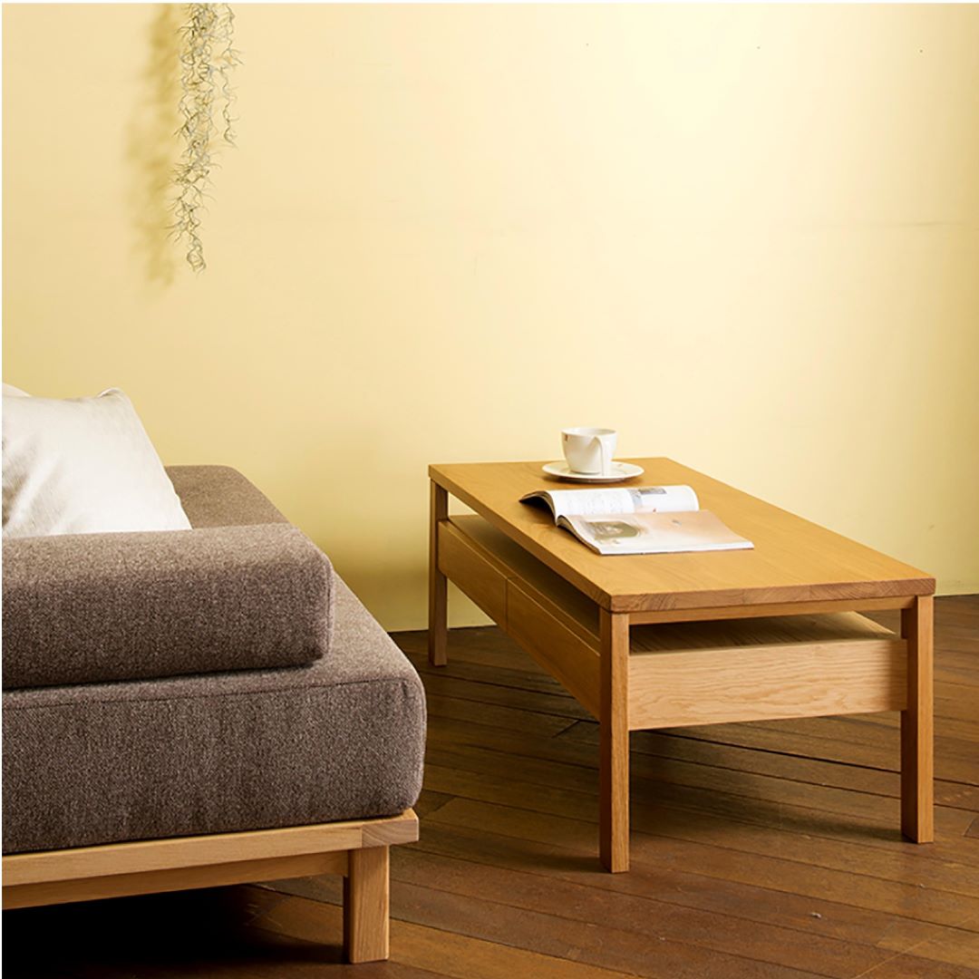 引出付きコーヒーテーブル ヴィータ　ウォールナット/ブラックチェリー/オーク