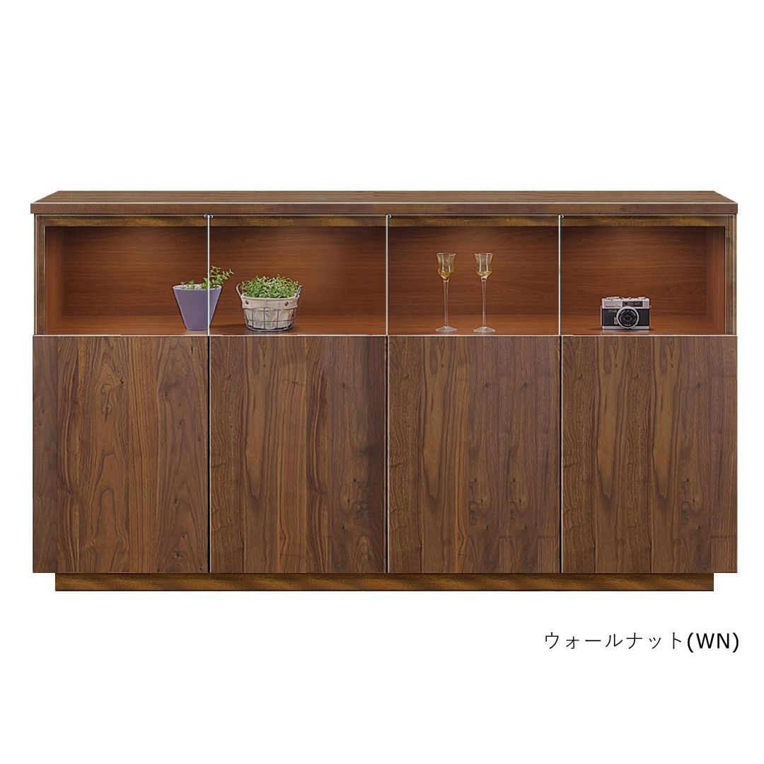 サイドボード NEWイソラ160サイドボード ウォールナット/ホワイト