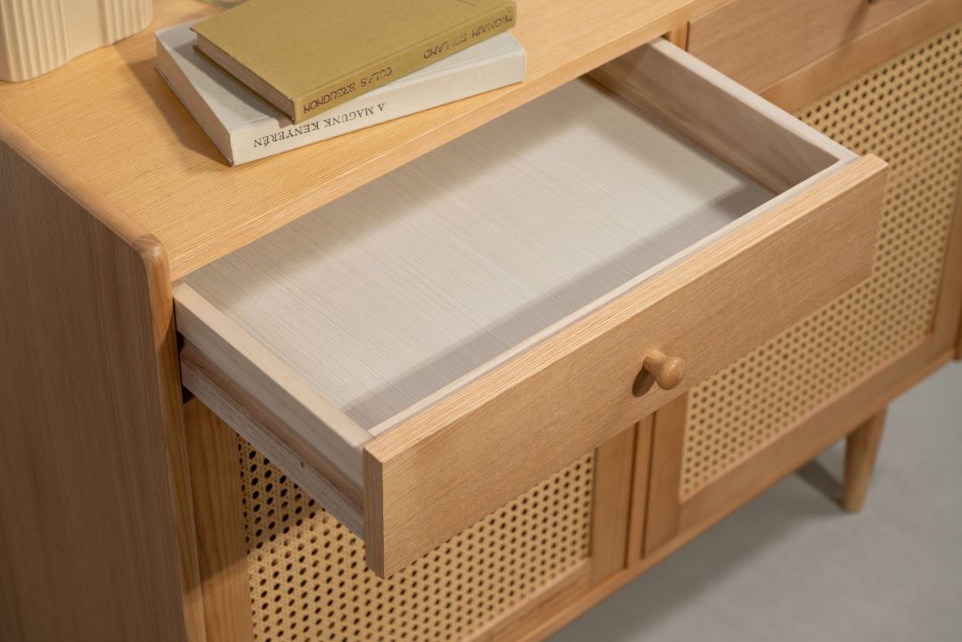 キャビネット　form　F5-101NA　ガモットキャビネット　人口ラタン アッシュ天然木