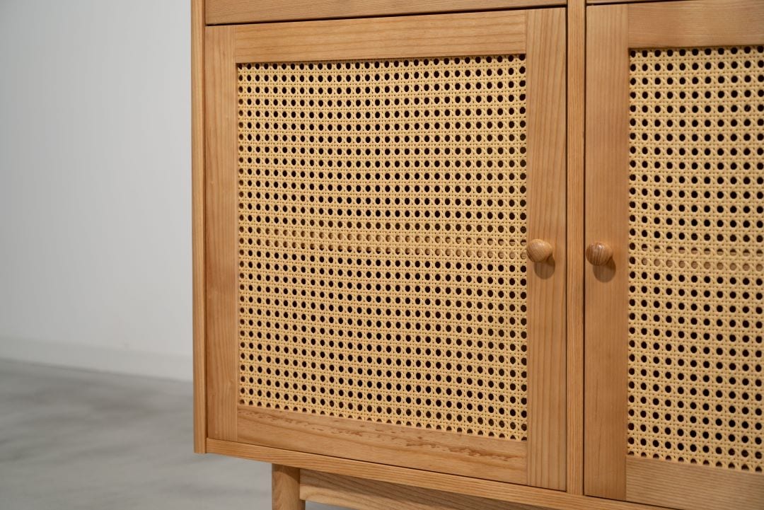 キャビネット　form　F5-101NA　ガモットキャビネット　人口ラタン アッシュ天然木