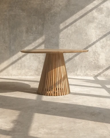 【ELEMENTS CONCEPT】Dining Table Baobab（バオバブ） 直径120cm　チークウッド　ジャパンディ