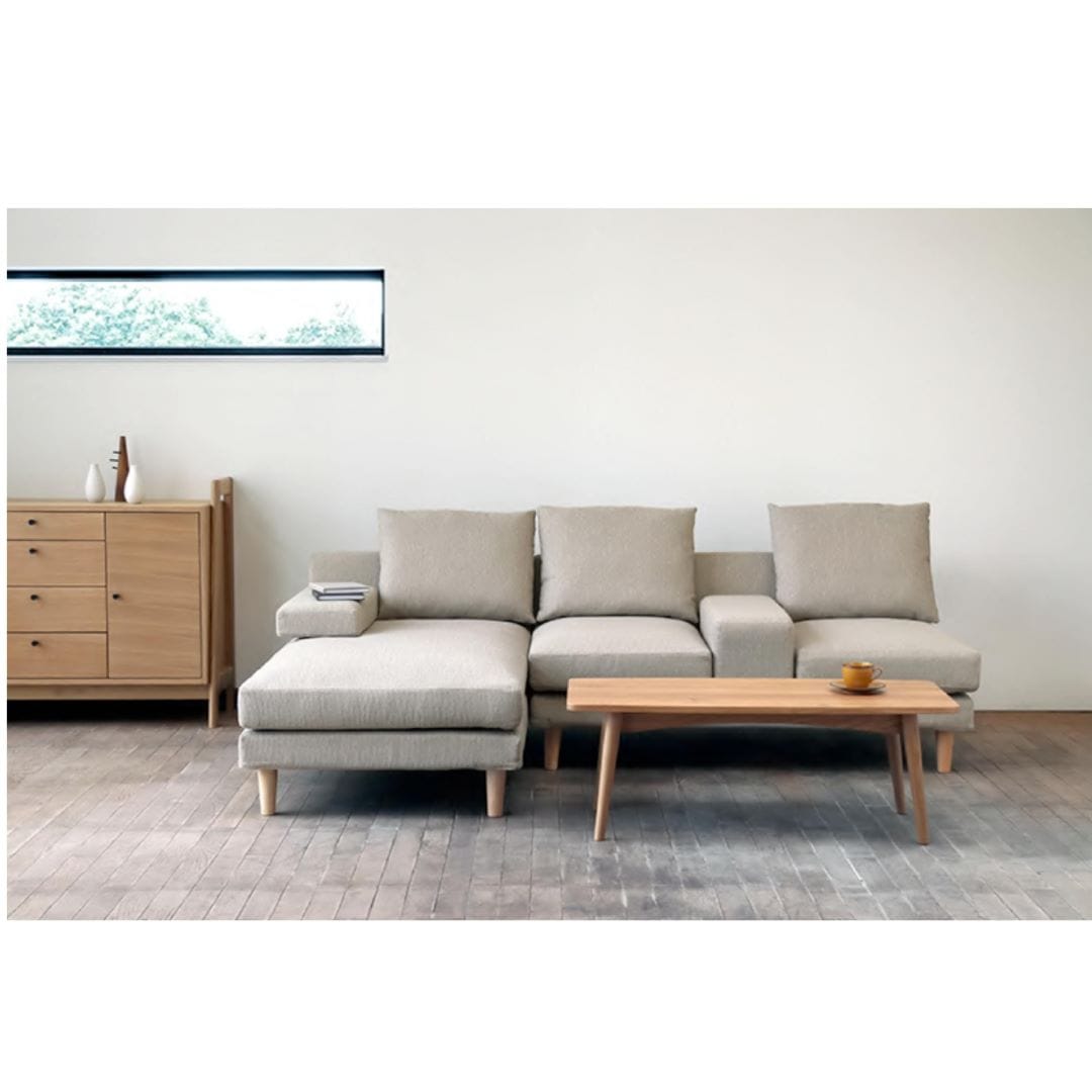 シェーズロングソファ MAS 撥水ァブリック 幅220cmタイプ テフロン加工