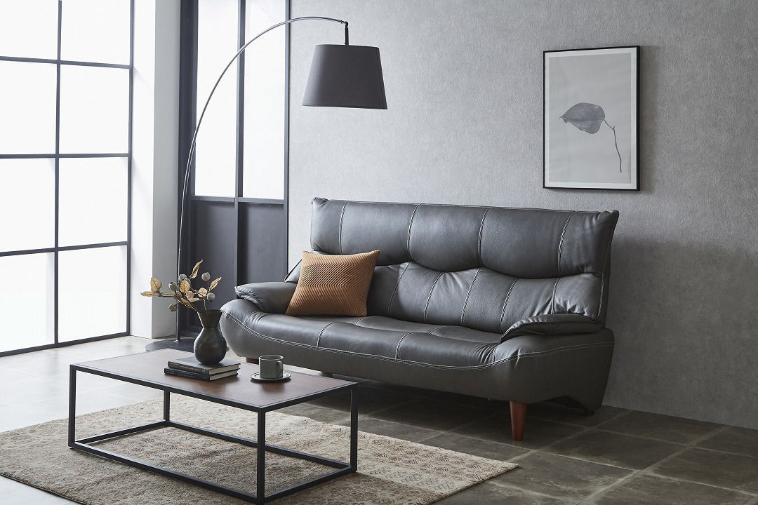 3人掛けソファ マリアン 本革(一部合皮) 背もたれ取り外し式 背もたれ