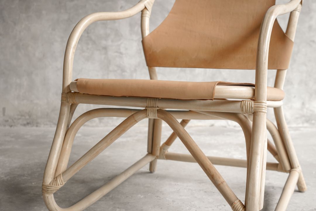 アンティーク　ラウンジチェア　ジャパンディ ELEMENTS CONCEPT】Lounge Chair Cordoba（コルドバ） ラタン/レザー