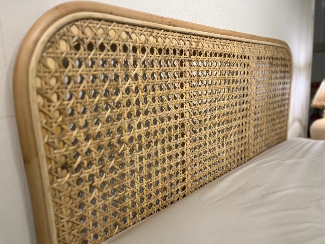 【ELEMENTS CONCEPT】Double Size Bed Frame Sahara(サハラ)　ラタン/ファブリック(AY143-1)　ジャパンディ
