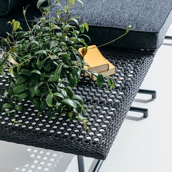 アウトドアソファ DOUBLE WITH SIDE TABLE ブラック | ガーデン