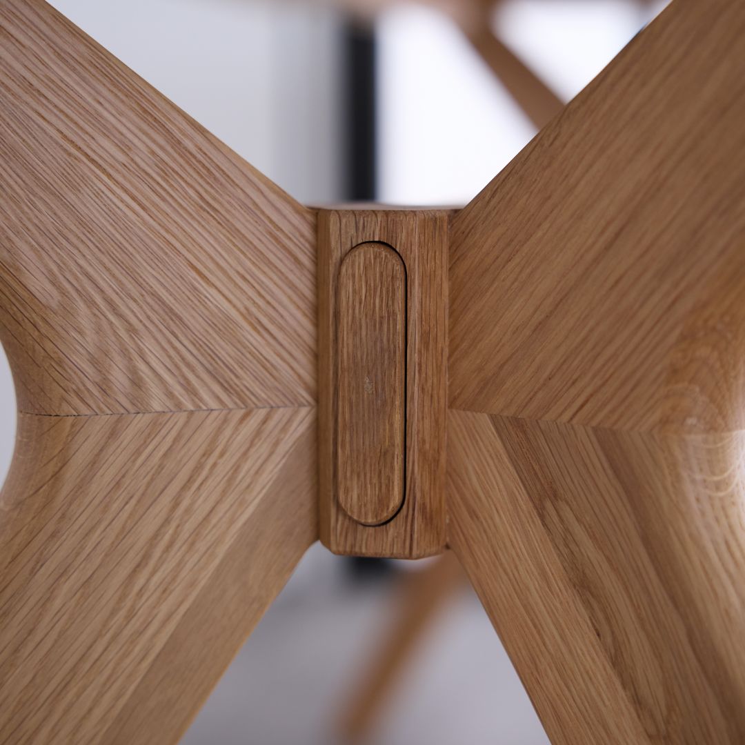 セラミック天板】ロケット型ダイニングテーブル シールド オーク無垢脚