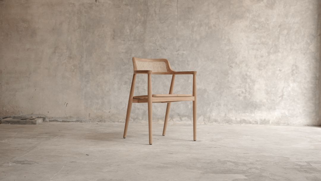 【ELEMENTS CONCEPT】Chair Manhattan（マンハッタン）  チークウッド/ラタン　ジャパンディ