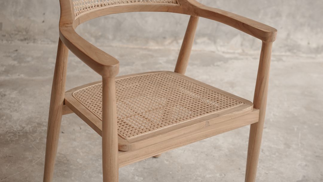 【ELEMENTS CONCEPT】Chair Manhattan（マンハッタン）  チークウッド/ラタン　ジャパンディ
