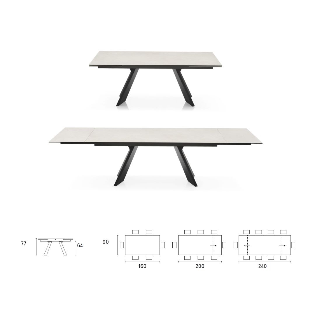 ˥󥰥ơ֥ Calligaris ꥬꥹ Table  Icaro ceramic CS4114-R160