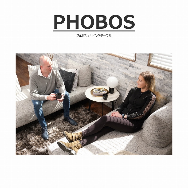 【songdream】センターテーブル　PHOBOS（フォボス）セラミック天板/ブラックメタル脚