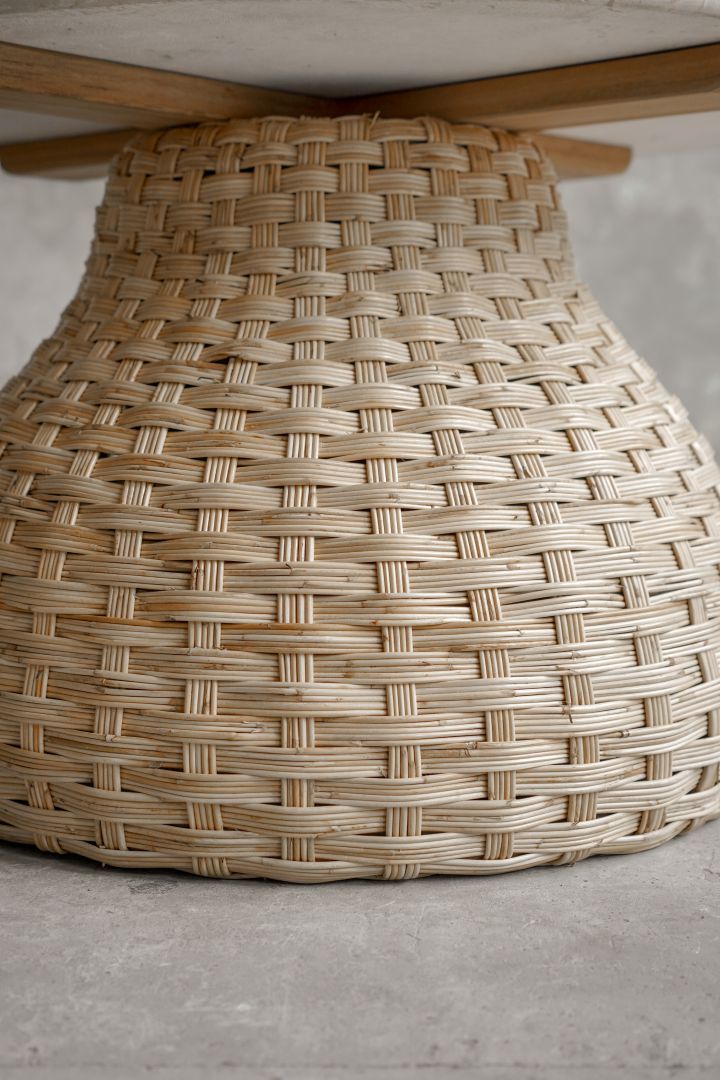 【ELEMENTS CONCEPT】Coffee Table Poppy（ポピー） 直径70cm　大理石天板/ラタン　ジャパンディ