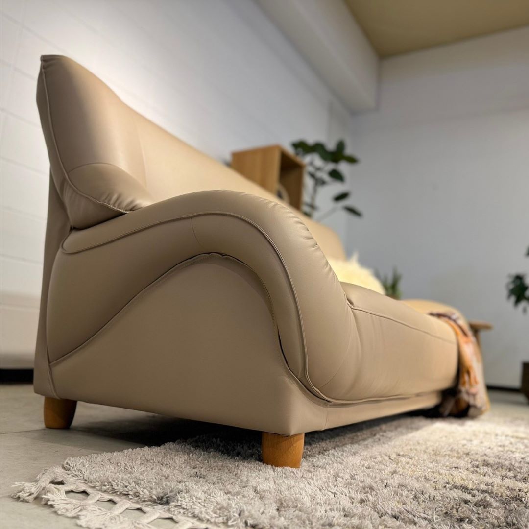 ワイド2人掛けソファ バーミアンⅡ ソフトレザー・ファブリック・本革　ハイバックソファ