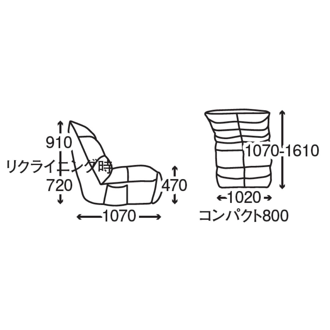 １人掛け電動ソファ　メーティス　　幅102cm・幅80(コンパクトタイプ)　アイボリー・カーキ・ダークグレー