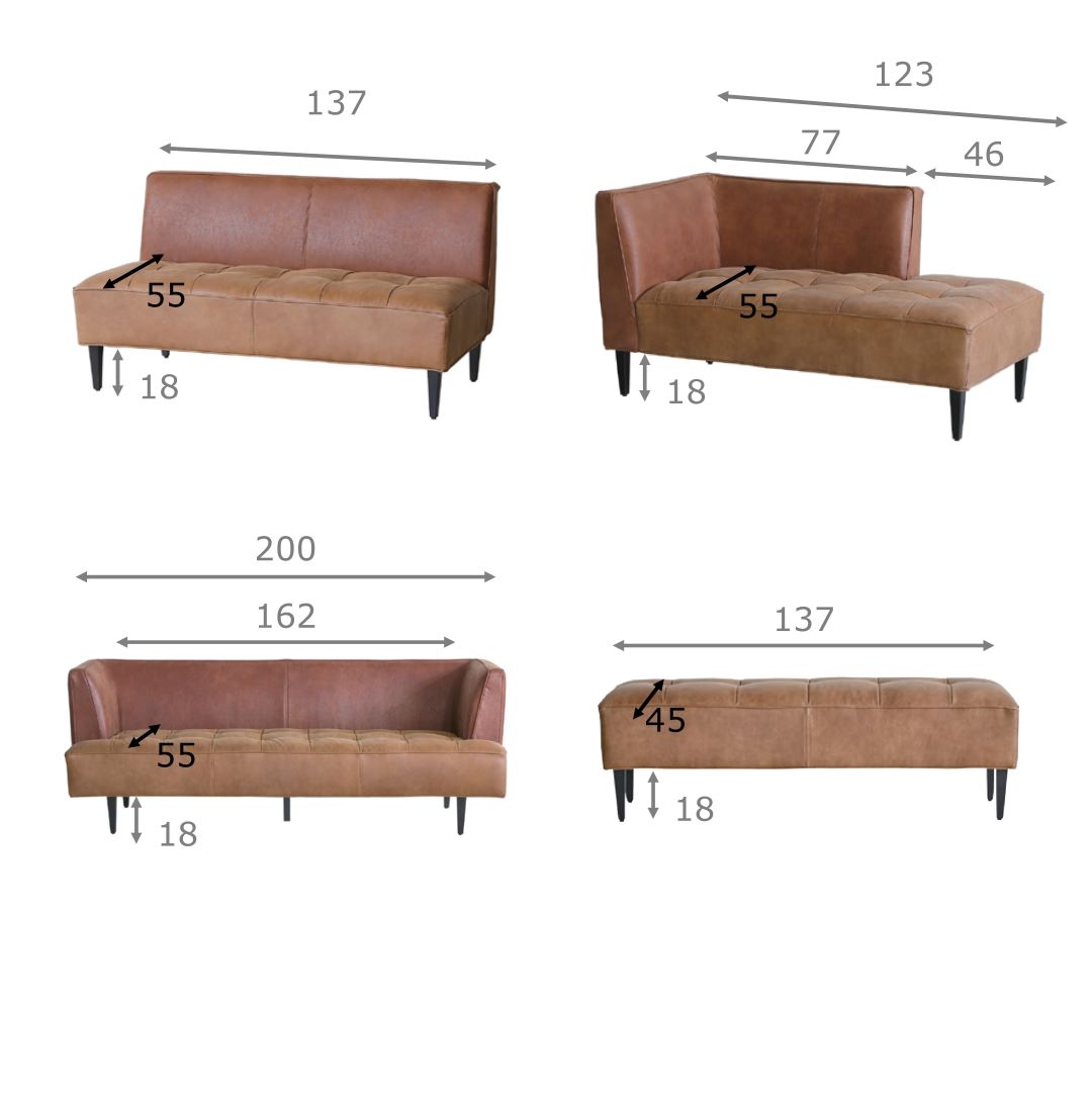 【PM02:51】（2/2）トリムソファベンチ（ブラウン） ベンチ トリムⅡ スーパーレザーテックス オーカーブラウン