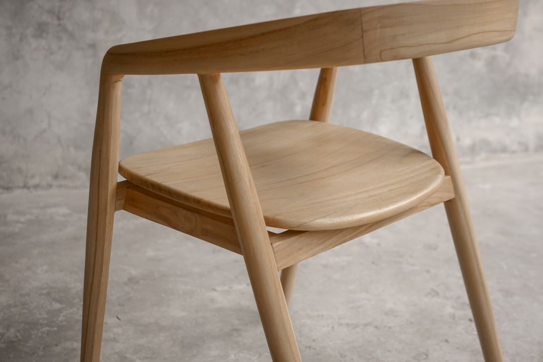 【ELEMENTS CONCEPT】Chair Rose(ローズ)　板座　チークウッド/ファブリック　ジャパンディ