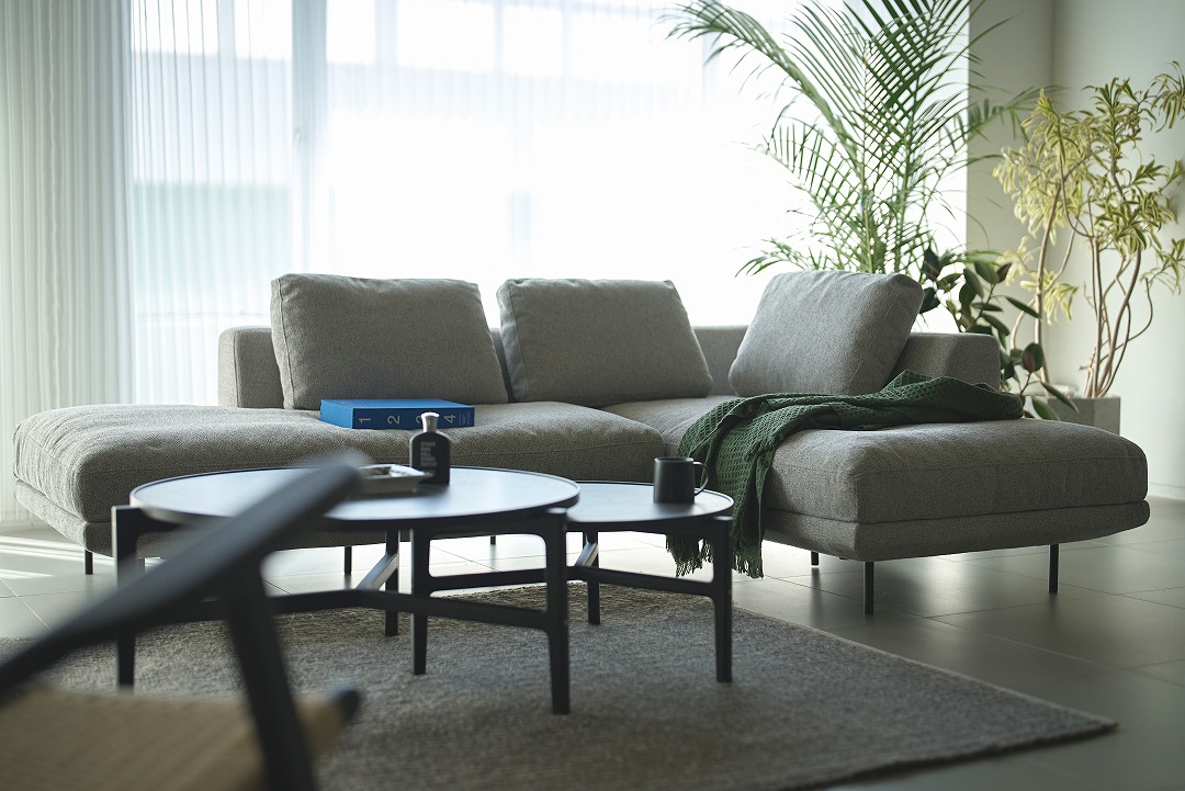 ウニコ　ライトグレー ソファ シェーズロングソファ左 ヴァリ ライトグレー色 【ホームズ