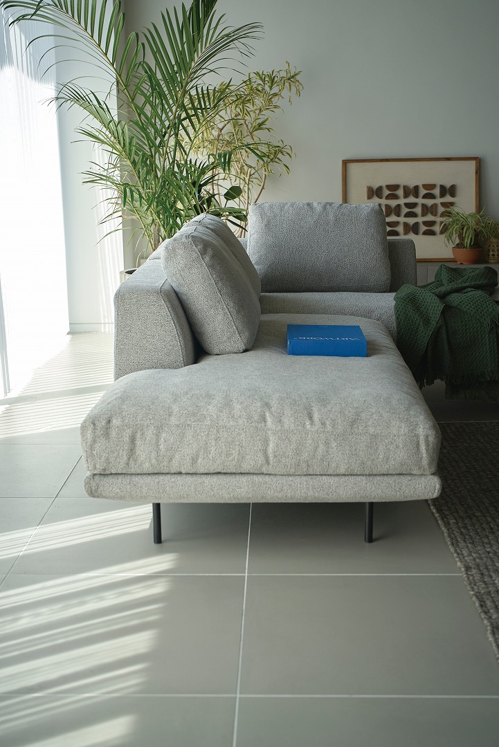 名古屋限定送料無料　カウチソファ　グレー　ファブリック 名古屋限定送料無料 カウチソファ グレー ファブリック カウチ