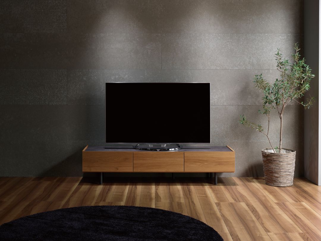ローボード　WV-150　幅150cm　リモコン操作可能扉　ロースタイルTVボード　ウォールナット・シルキーアッシュ・ラスティックオーク・ラスターオーク・ラスターベージュ