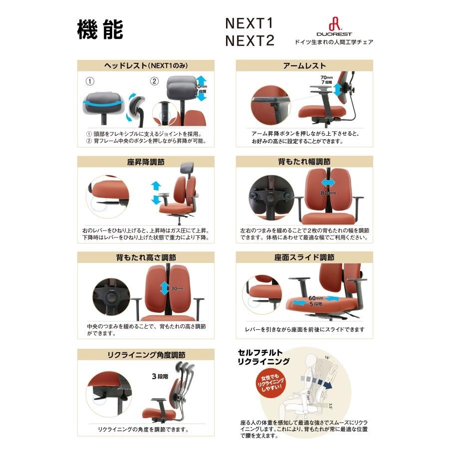 デュオレスト DUOREST NEXT1 オフィチェア 新型 ワークチェア デスク