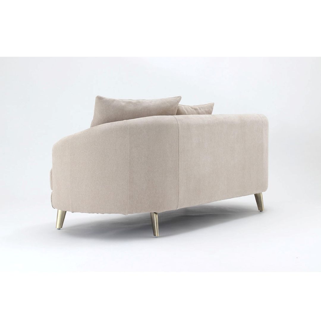 3Pソファ　LAR　撥水加工生地(テフロン加工)　ラウンドソファ　クッション3個付属