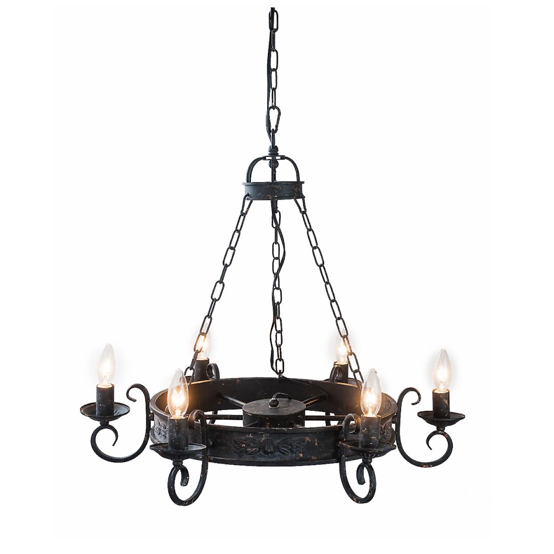 シャンデリア OV-024/6 白熱球6灯タイプ ラストブラック | ライト