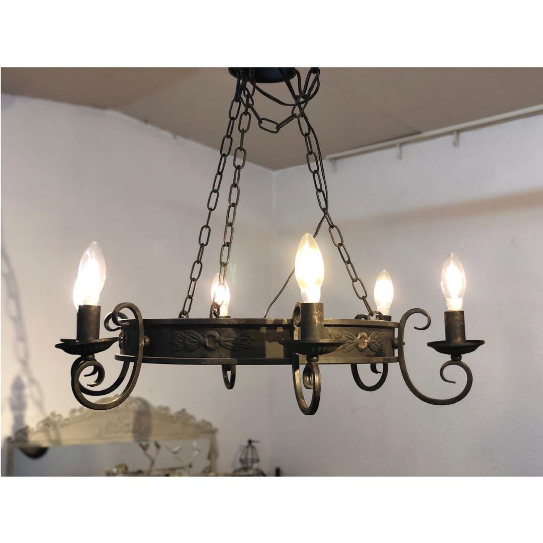 シャンデリア OV-024/6 白熱球6灯タイプ ラストブラック | ライト