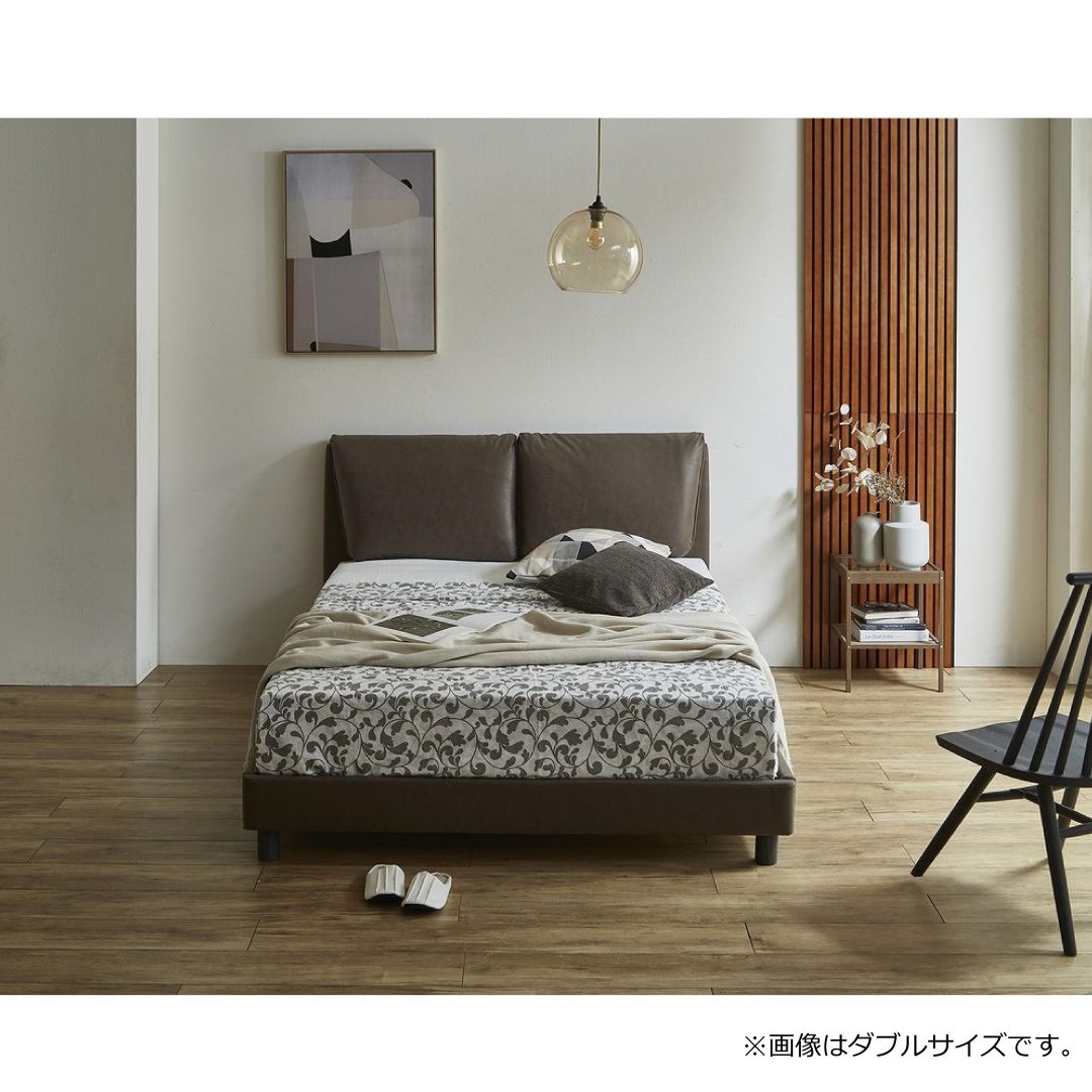 [在庫限り廃番]ベッドフレーム　リマ　キングサイズ　レザー調ファブリック　BE/BR色