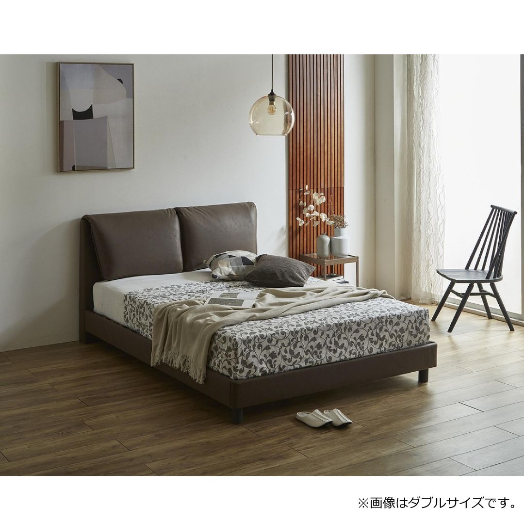 [在庫限り廃番]ベッドフレーム　リマ　キングサイズ　レザー調ファブリック　BE/BR色