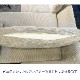 シェーズロングソファ サンドラ ファブリック ベージュ・グリーン　ブラック金属脚　幅210cm/幅239cm