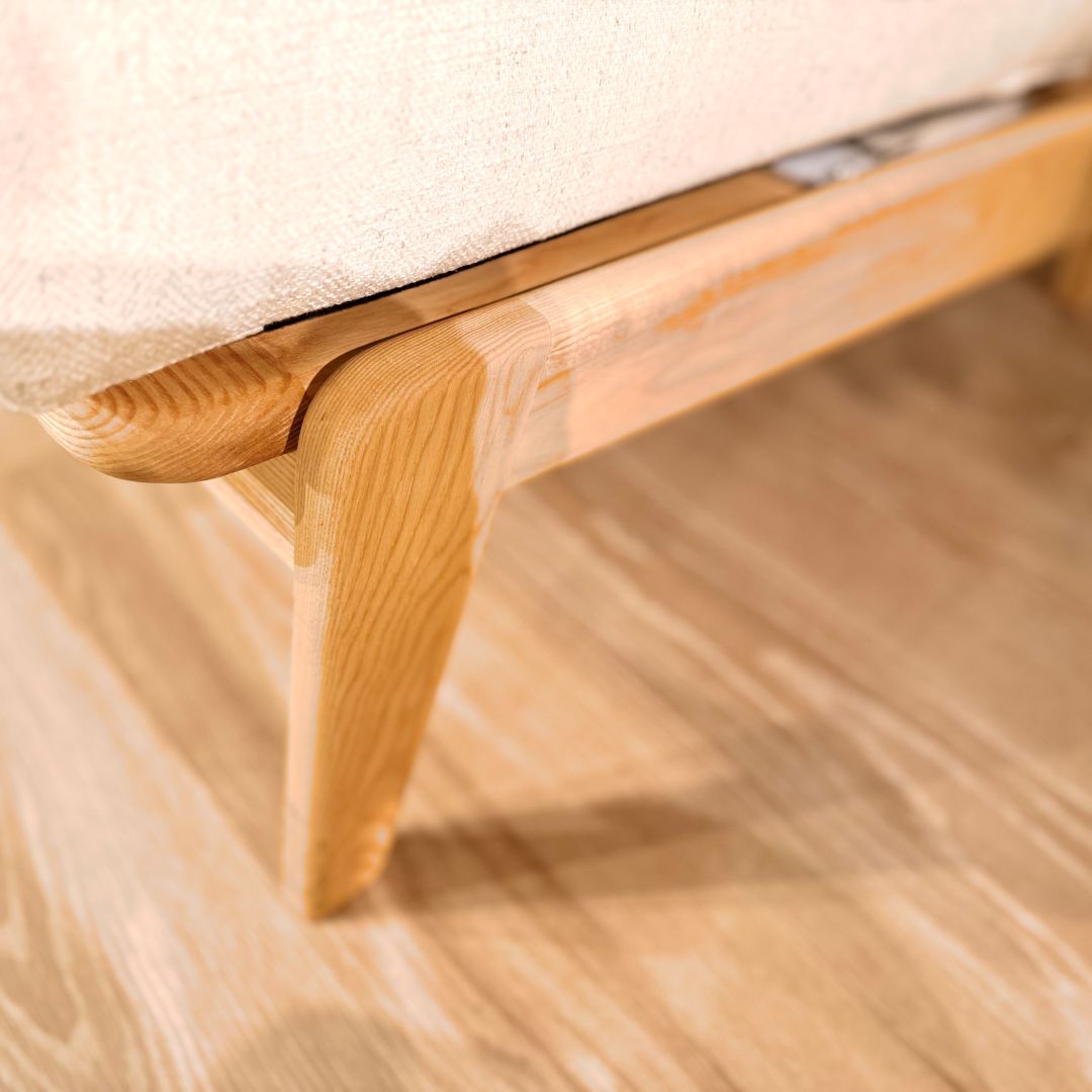 3人掛けソファ コレイト グレーファブリック　アッシュナチュラル色・ブラック色