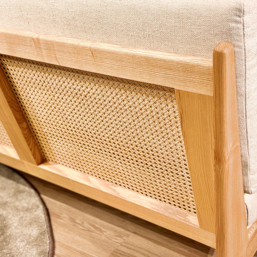 3人掛けソファ コレイト グレーファブリック　アッシュナチュラル色・ブラック色