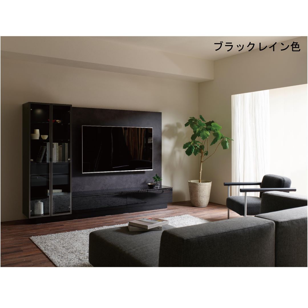 TVボード AQ パールホワイト・ブラックグレイン・ウォールナット