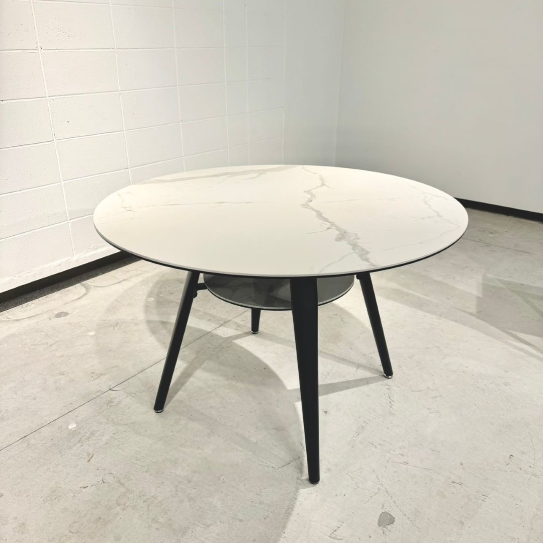 円形ダイニングテーブル オルビア 直径100cm/110cm/120cm 2人掛け 4人掛け セラミック  おしゃれ 耐熱 モダン 食卓テーブル グレー ホワイト