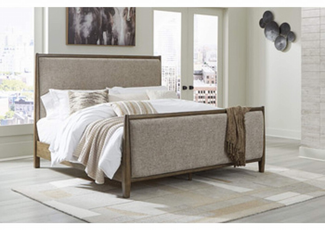 【ASHLEY】【King】 Roanhowe Upholstered Bed Frame ［size:W203 D224 H147cm］  B769-82/97