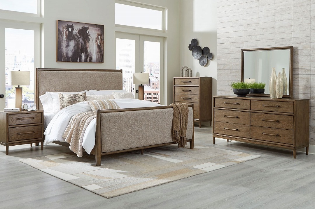 【ASHLEY】【King】 Roanhowe Upholstered Bed Frame ［size:W203 D224 H147cm］  B769-82/97