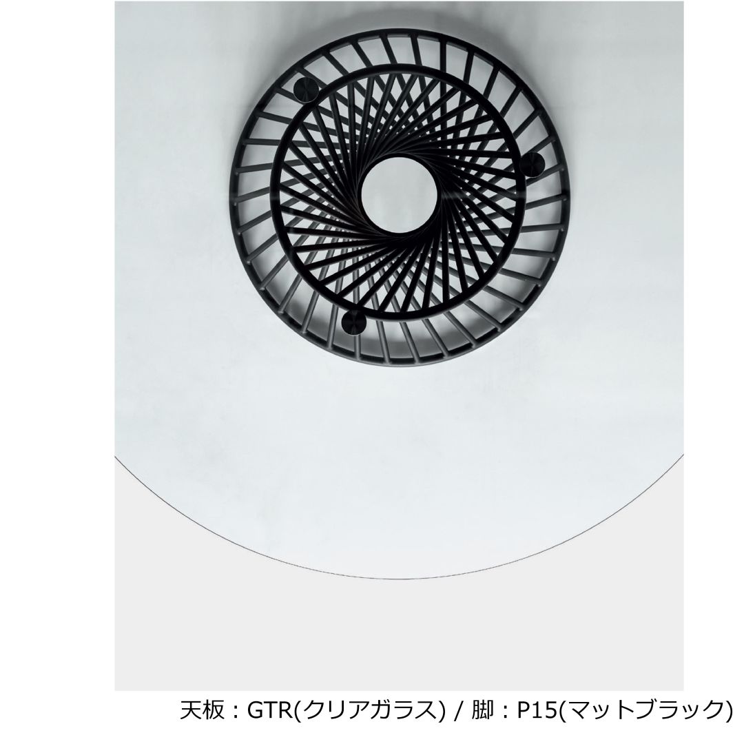 円形ダイニングテーブル Calligaris カリガリス VORTEX CS4108-FD 120 天板:ガラス/P15ﾏｯﾄﾌﾞﾗｯｸ